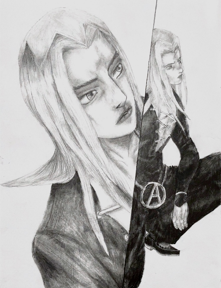 abbachio from jjba made with graphite, 2019